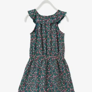 Robe à Volant Fille Bleu Canard Imprimé – Vertbaudet achat 7