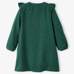 à prix d'occasion Robe à Volants Motifs Pois Irisés Fille Vert Imprimé – Vertbaudet 8