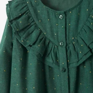 à prix d'occasion Robe à Volants Motifs Pois Irisés Fille Vert Imprimé – Vertbaudet 10