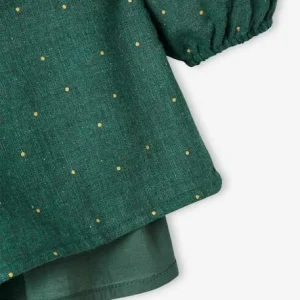 à prix d'occasion Robe à Volants Motifs Pois Irisés Fille Vert Imprimé – Vertbaudet 12