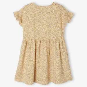 Satisfait ou Remboursé Robe Boutonnée à Fleurs Fille écru – Vertbaudet 10