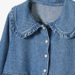 Robe Col Claudine En Denim Fille Denim Brut – Vertbaudet magasin en ligne france 9