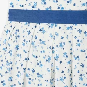 vente pas cher Robe De Cérémonie à Fleurs Et Plumetis Fille Ceinture Nouée Au Dos écru – Vertbaudet 18