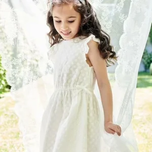 Nouvelle tendance Robe De Cérémonie Brodée Fille écru – Vertbaudet 18