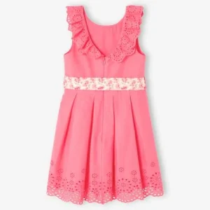 achetez pas cher Robe De Cérémonie Détails Broderie Anglaise Fille Rose – Vertbaudet 9