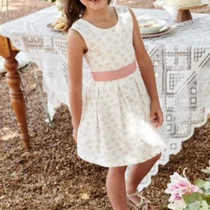 dernière tendance Robe De Cérémonie Fille Motifs Fleurs écru – Vertbaudet 12