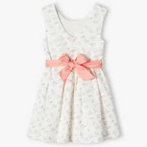 dernière tendance Robe De Cérémonie Fille Motifs Fleurs écru – Vertbaudet 16