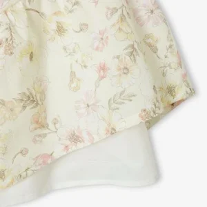 prix pas cher Robe De Cérémonie Volantée Motifs Fleurs Fille écru – Vertbaudet 13