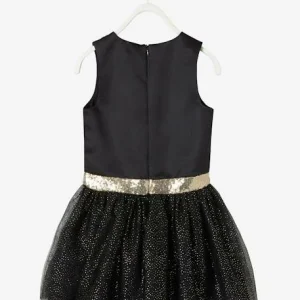 Robe De Fête Fille En Satin Et Tulle Irisé Noir – Vertbaudet Retour Facile et Gratuit 10