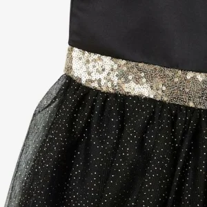 Robe De Fête Fille En Satin Et Tulle Irisé Noir – Vertbaudet Retour Facile et Gratuit 12