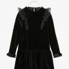 mode tendance Robe De Fête Fille En Velours Lisse Noir – Vertbaudet 20