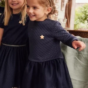 SOLDES TOUT À Robe De Noël Fille Bi-matière Encre – Vertbaudet 16