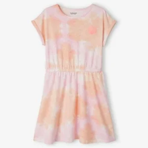 Robe Effet “tie & Dye” Fille Jaune / Rose – Vertbaudet Distributeur Officiel 12