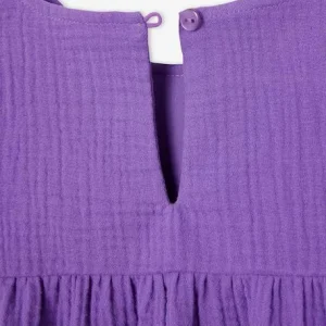 remise en ligne Robe En Gaze De Coton Manches 3/4 Volantées Fille Violet – Vertbaudet 12