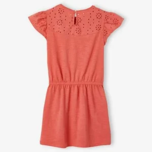 Robe Fille Détails En Broderie Anglaise Blush Foncé – Vertbaudet Vente 10