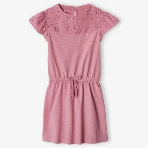 Robe Fille Détails En Broderie Anglaise Blush Foncé – Vertbaudet Vente 14