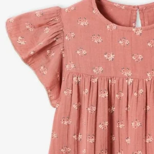 Robe Fille En Gaze De Coton Imprimée Manches Papillon Tomette – Vertbaudet achat pas cher 12