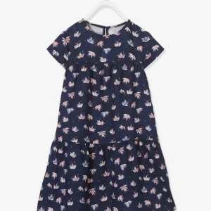 Robe Fluide Imprimée Fille Marine Imprimé Feuilles – Vertbaudet fashioniable 14