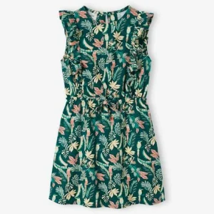 Robe Imprimée à Volants Fille Vert Imprimé – Vertbaudet site soldes 16