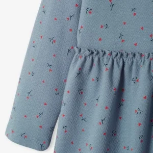 Robe Imprimée Fille Maille Reliéfée Curcuma Imprimé – Vertbaudet marque pas cher 14