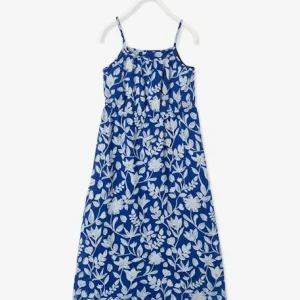 boutique en ligne france Robe Longue Imprimée Fille Bleu électrique Imprimé – Vertbaudet 8