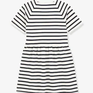 REMISE Robe Manches Courtes Coton PETIT BATEAU Rayé Marine – Petit Bateau 7