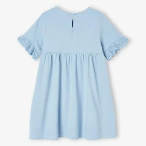 site en ligne Robe Manches Courtes En Broderie Anglaise Fille Bleu Grisé – Vertbaudet 10