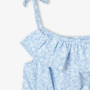 Robe Mi-longue à Bretelles Imprimée Fleurs Fille Multicolore – Vertbaudet De super promotions disponibles 12