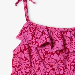 Robe Mi-longue à Bretelles Imprimée Fleurs Fille Multicolore – Vertbaudet De super promotions disponibles 18