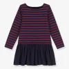 Robe Rayée En Coton épais Et Gaze De Coton PETIT BATEAU Bleu – Petit Bateau vente à bas prix 20