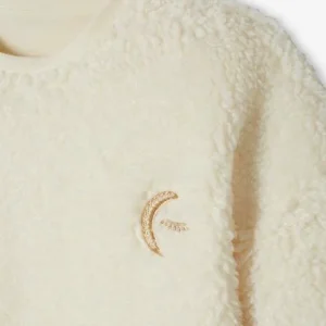 Robe Sweat En Sherpa Avec Broderie Irisée Fille écru – Vertbaudet boutique en ligne 18