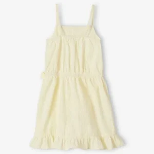 Robe Volantée à Bretelles Fille Effet Portefeuille Fantaisie Blanc – Vertbaudet vente pas cher 14