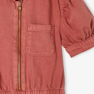 Robe Zippée Manches Boules Fille Terracotta – Vertbaudet marque moins cher 9