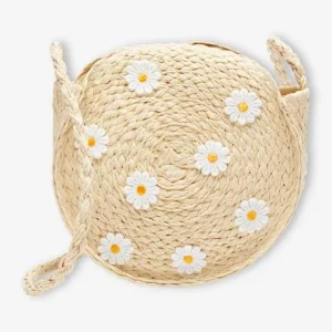 De Qualité Sac Rond Fille Marguerites Façon Paille Sable – Vertbaudet 11