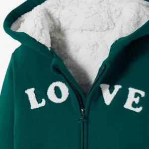 soldes en ligne Sweat à Capuche Doublé Sherpa Vert Anglais – Vertbaudet 10