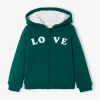 soldes en ligne Sweat à Capuche Doublé Sherpa Vert Anglais – Vertbaudet 20