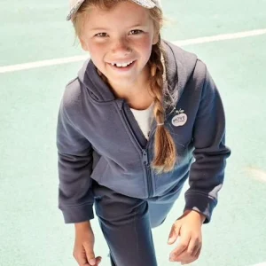 l'unique style Sweat à Capuche Zippé Sport Basics Fille. Bleu – Vertbaudet 12