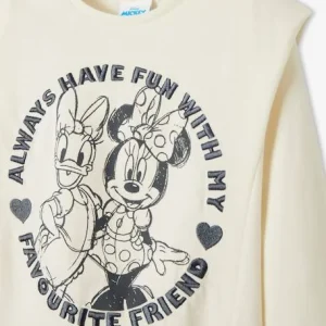 magasin paris Sweat à épaulettes Fille Minnie & Friends® Beige Clair Animé – Minnie 10