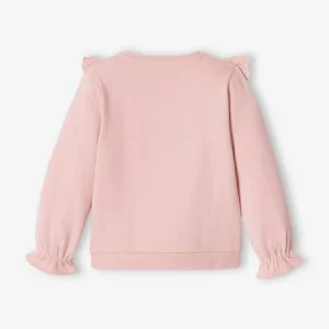 jusqu'à Sweat à Volants Brodés Fleurs Fille Rose Poudré – Vertbaudet 14