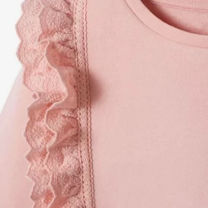 grossiste en ligne Sweat à Volants Brodés Fleurs Fille Rose Poudré – Vertbaudet 16