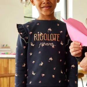 magasin pour Sweat à Volants Fille Détails Fantaisie Encre Imprimé – Vertbaudet 14