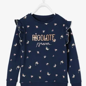 magasin pour Sweat à Volants Fille Détails Fantaisie Encre Imprimé – Vertbaudet 16