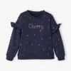 Sweat à Volants Fille Détails Fantaisie Bleu Imprimé Cerises – Vertbaudet soldes de Noël 13