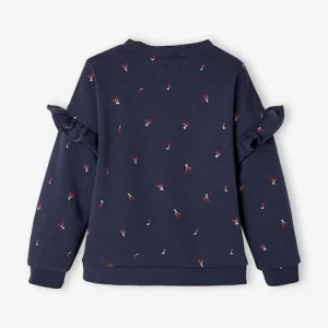 Réductions Sweat à Volants Fille Détails Fantaisie Bleu Imprimé Cerises – Vertbaudet 8