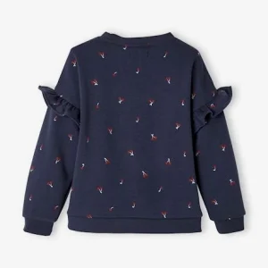 Sweat à Volants Fille Détails Fantaisie Bleu Imprimé Cerises – Vertbaudet soldes de Noël 8