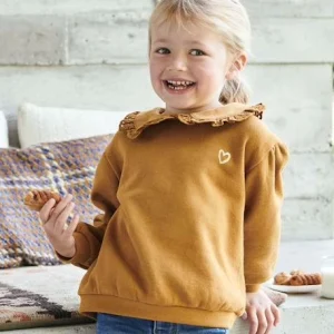 Sweat Col Claudine En Broderie Anglaise Fille Caramel – Vertbaudet achat pas cher 10