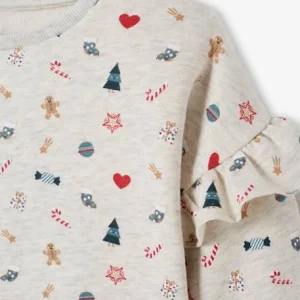 Sweat De Noël Fille Manches Volantées écru – Vertbaudet outlet 9