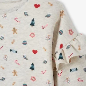 Sweat De Noël Fille Manches Volantées écru – Vertbaudet à prix d'occasion 9