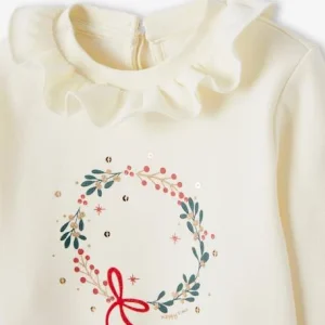 Top ventes Sweat Motif Couronne De Noël Fille écru – Vertbaudet 10