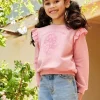 Meilleur Service Sweat Motif Fleur Flocké Fille Volants En Broderie Anglaise Rose Bonbon – Vertbaudet 20